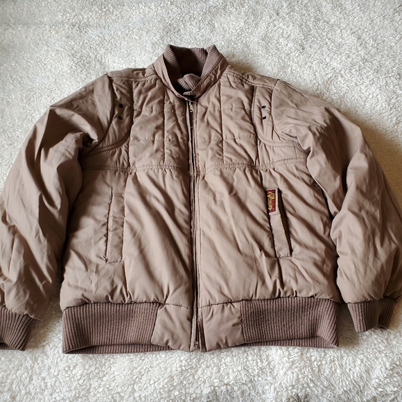 80s burgundy/beige corduroy bomber jacket reversible small - Picture 9 of 11